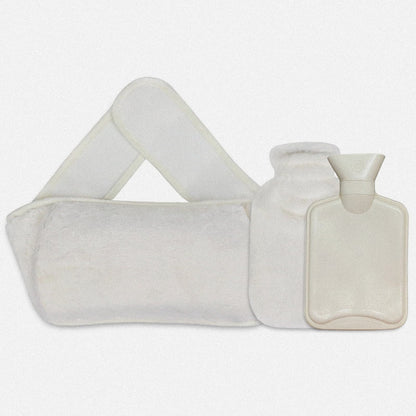 Contenido: bolsa de caucho, funda de peluche y faja